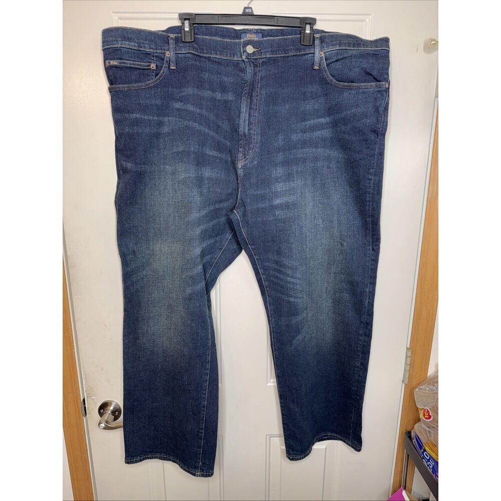 Polo Ralph Lauren Hampton Blue Jeans Men's 50x30 Relaxed Straight Denim Dark